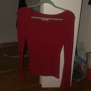 Hollister Red Shirt Flare Sleeves